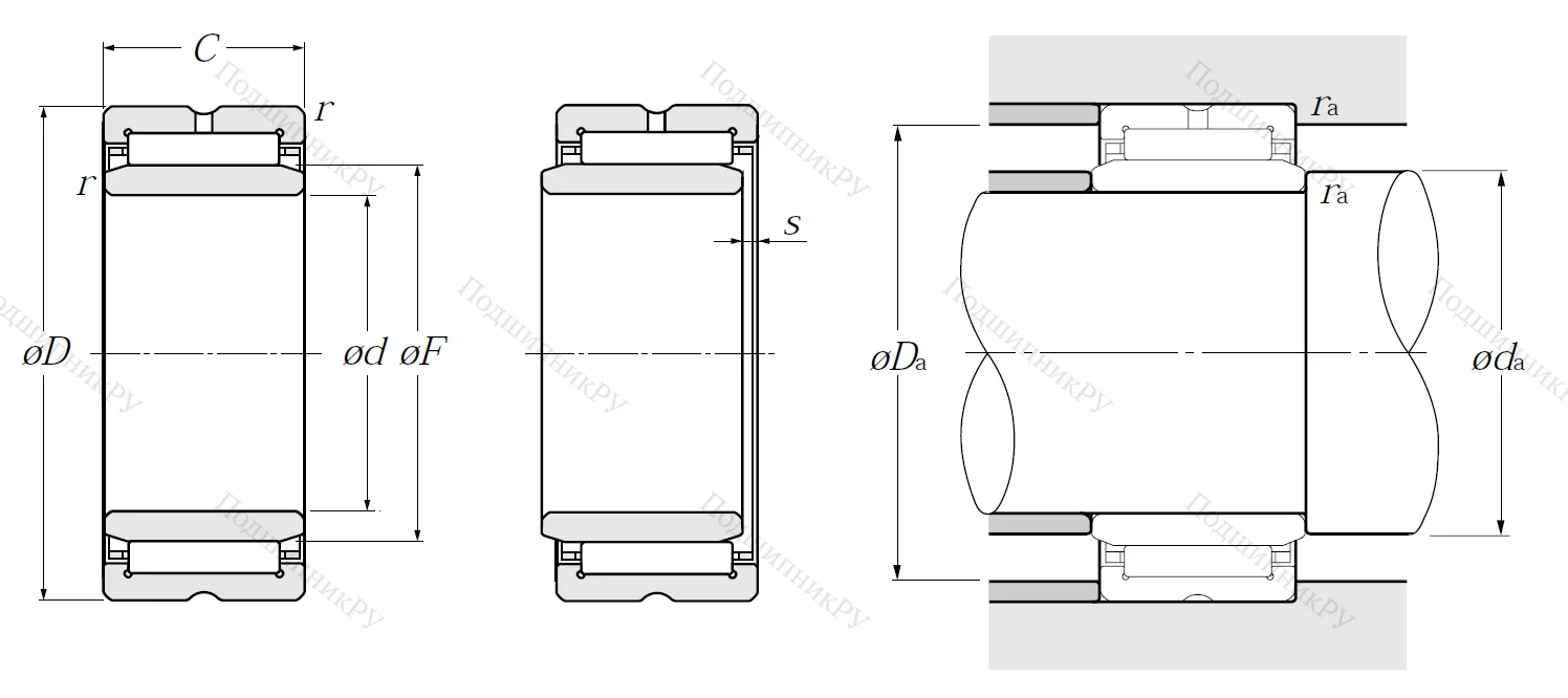 Игольчатый подшипник NA 49/32 R