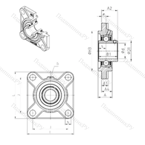 Подшипниковый узел шариковый радиальный UCFS 311