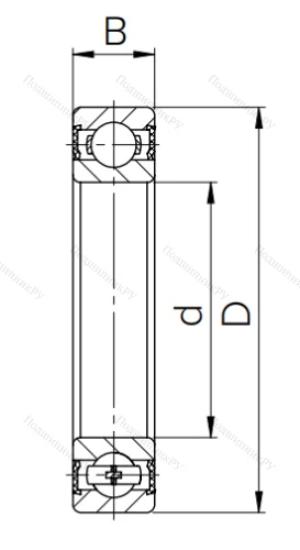 Шариковый однорядный подшипник 180306 (6306 2RS) в Йошкар-Оле