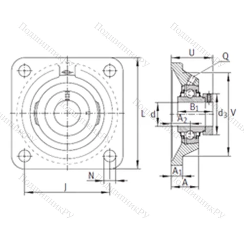 Подшипниковый узел шариковый радиальный RCJ 80