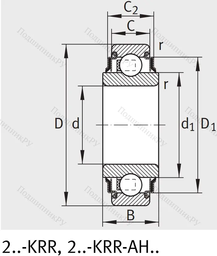 Закрепляемый подшипник 207 XL KRR-AH 03