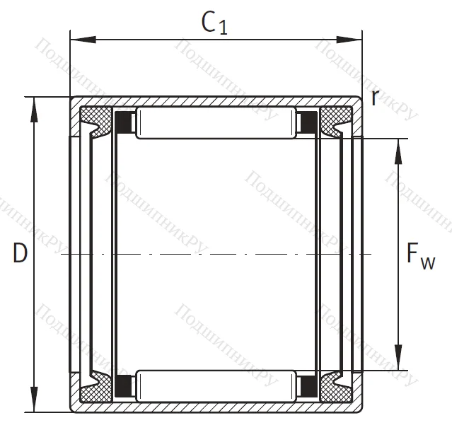 Игольчатый подшипник HK 1216 2RS L 271