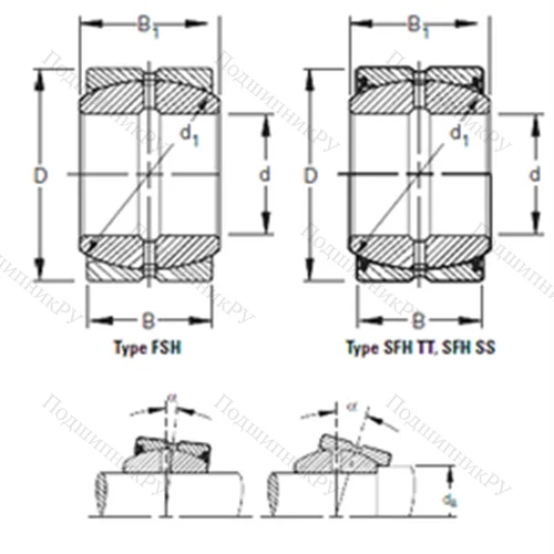 Подшипник скольжения сферический 160FSH 260