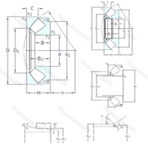Подшипник роликовый упорно-радиальный 292/950EM от производителя  SKF