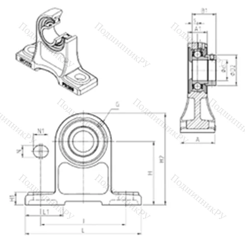 Подшипниковый узел шариковый радиальный ESPH 208