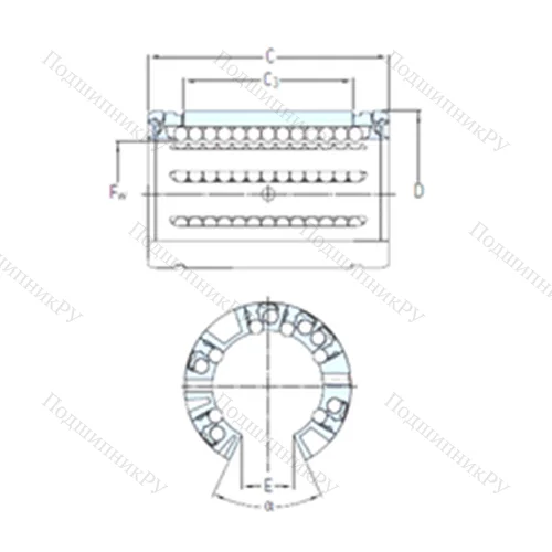 Подшипник шариковый линейный LBCT 40 A