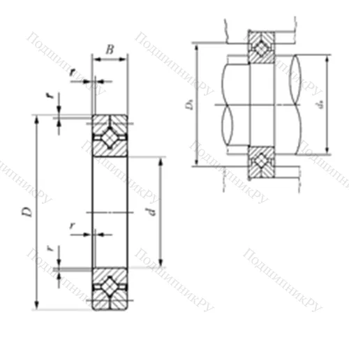 Подшипник роликовый упорно-радиальный с четырехточечным контактом CRB 15030 UU