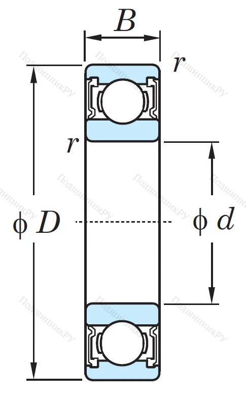 Однорядный шариковый подшипник 6318 2RS C 3