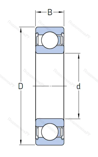 Однорядный шариковый подшипник E 2.6206 2Z/C 3 от производителя  SKF