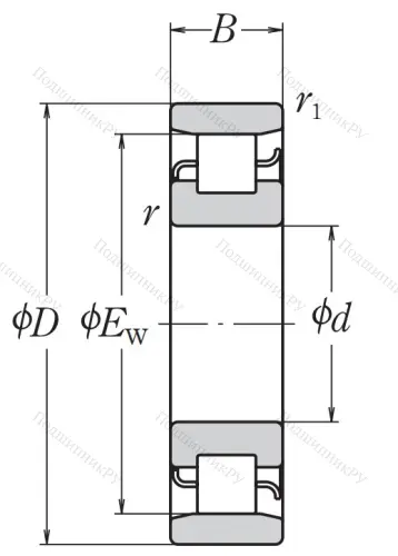 Роликовый цилиндрический подшипник N 209 ET от производителя  NSK