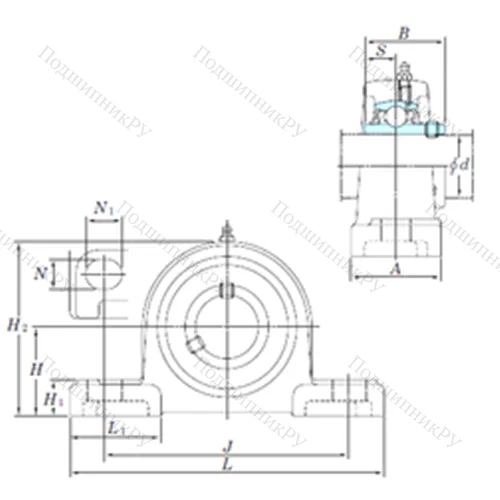 Подшипниковый узел шариковый радиальный UCP 216-50SC