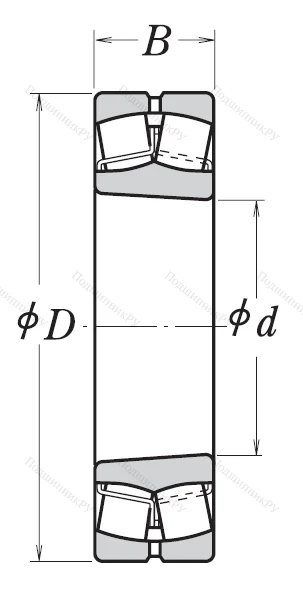 Сферический роликовый подшипник с конической посадкой на вал 22311 EAKE 4
