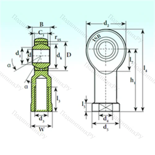 Подшипник скольжения сферический TSF 16 C