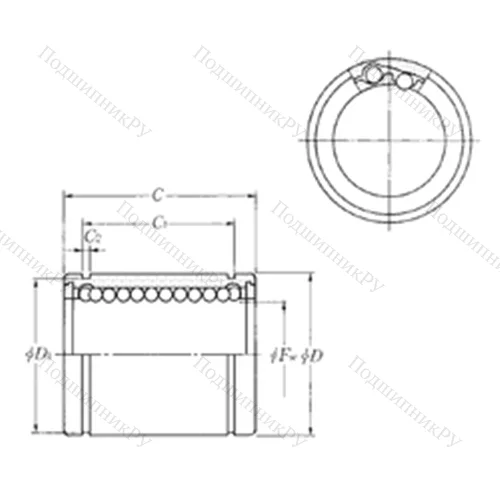 Подшипник шариковый линейный KLM 05