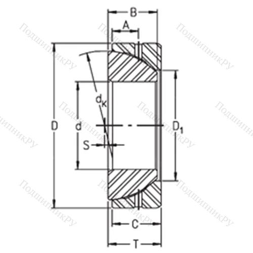 Подшипник скольжения сферический GE 60SX
