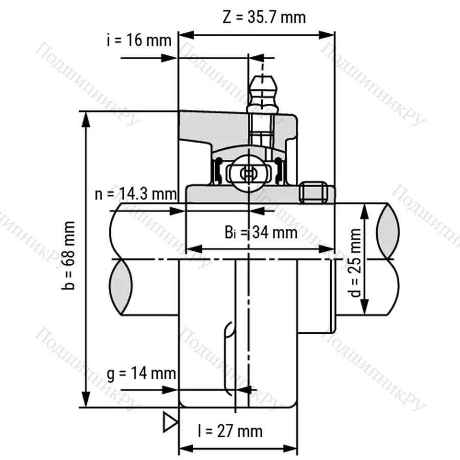 Подшипниковый узел SSUCFL 205 - Вал: 25 мм