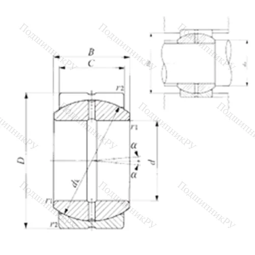 Подшипник скольжения сферический SB 55A