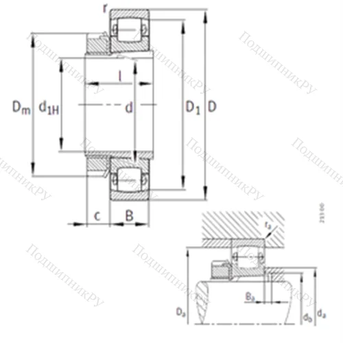 Подшипник роликовый радиальный самоцентрирующийся 20312-K-TVP-C 3+H 312