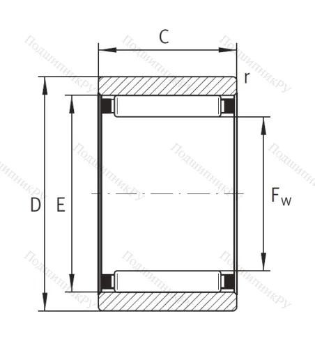 Игольчатый подшипник RNAO 12X 22X 12 TV от производителя  INA