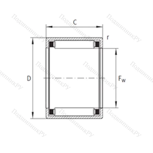 Подшипник игольчатый радиальный SCE 4412