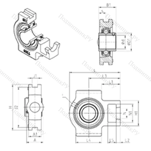 Подшипниковый узел шариковый радиальный UCT 210 от производителя  SNR
