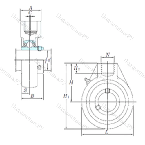 Подшипниковый узел шариковый радиальный UCHA 210-31 от производителя  KOYO