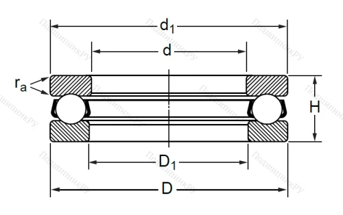 Упорный шариковый подшипник 8117 (51117) в Йошкар-Оле