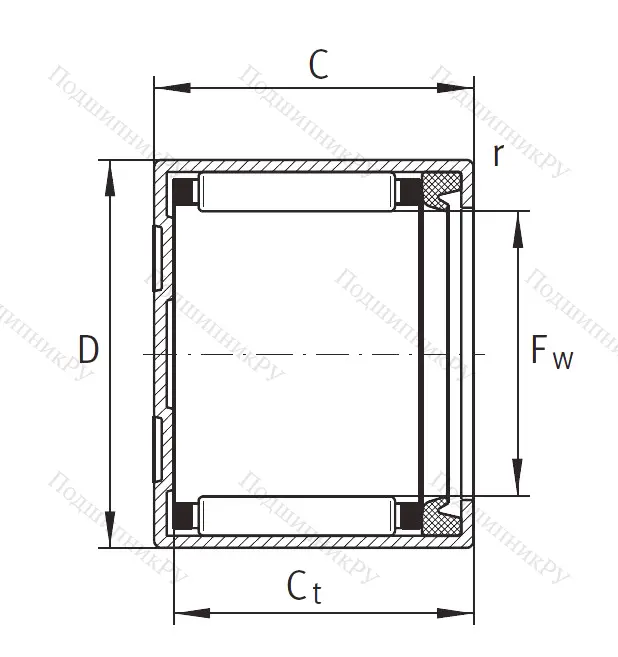 Игольчатый подшипник BK 1514 RS L 271