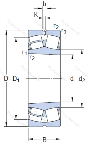 Сферический роликовый подшипник с конической посадкой на вал 24068 CCK 30/C 3W 33 от производителя  SKF