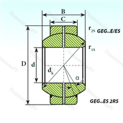 Подшипник скольжения сферический GEG 260 ES