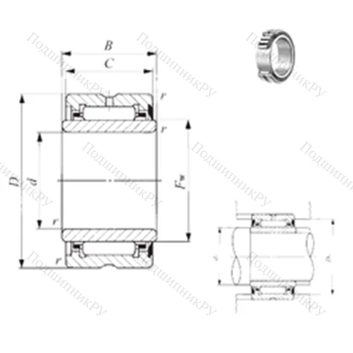 Подшипник игольчатый радиальный NA 4911U