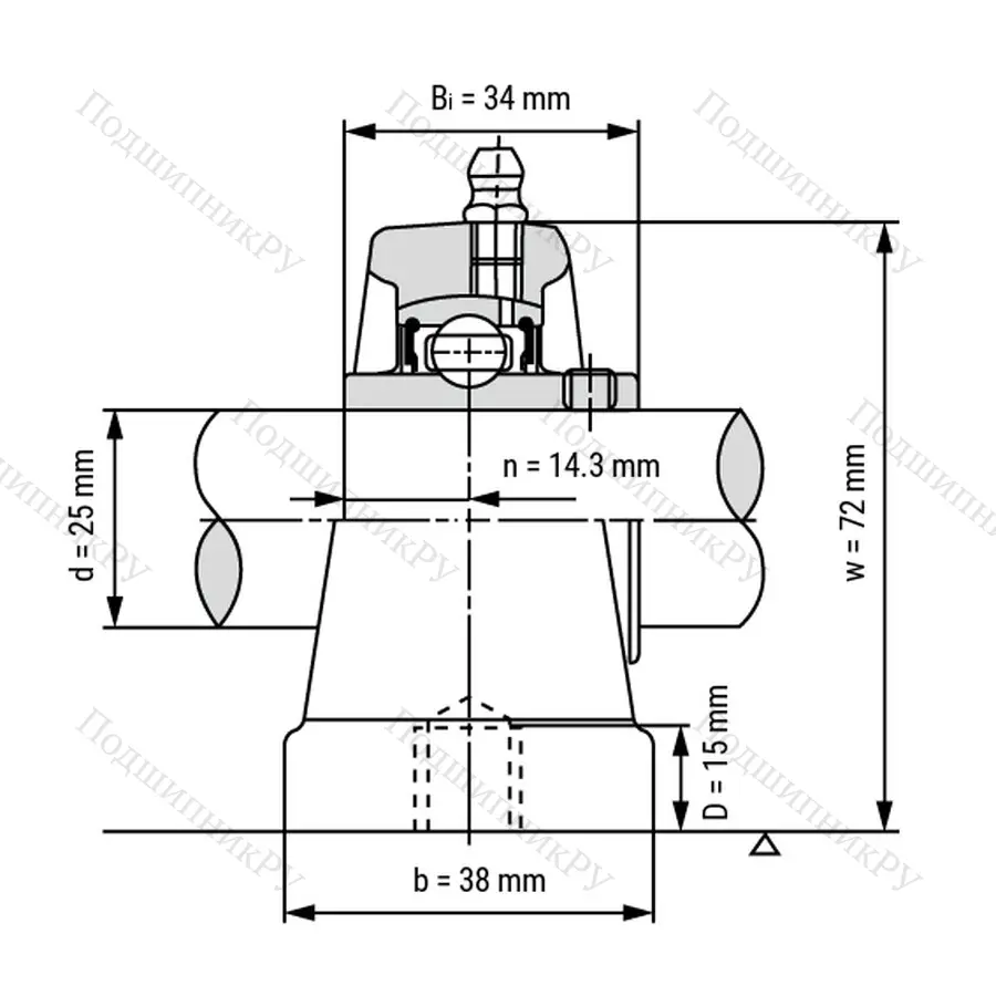 Подшипниковый узел UCPA 205 - Вал: 25 мм