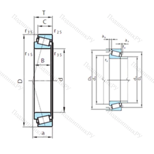 Подшипник роликовый радиально-упорный T 2DC 220