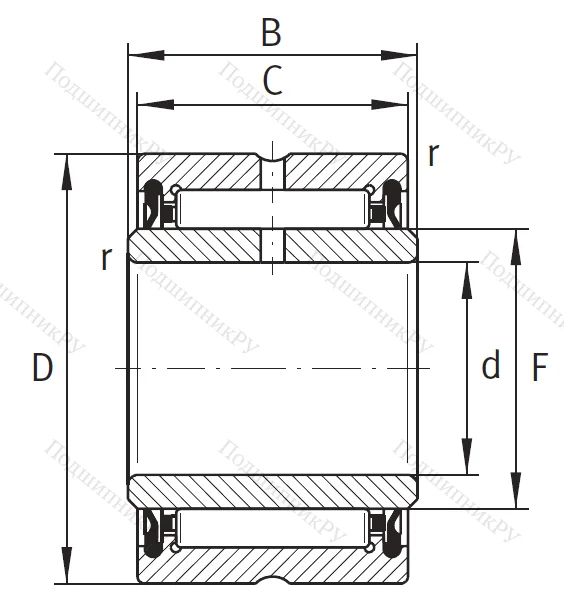 Игольчатый подшипник NA 4904 2RSR XL