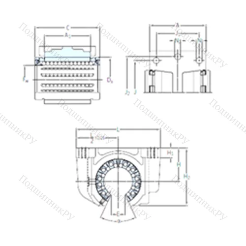 Подшипник шариковый линейный LUCT 40 BH-2LS