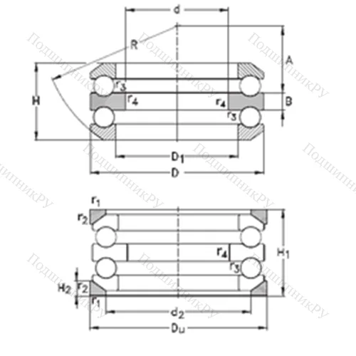 Подшипник шариковый упорный 54320-MP+U 320
