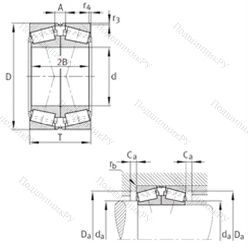 Подшипник роликовый радиально-упорный спаренный 32016-X-N 11CA-A 150-200