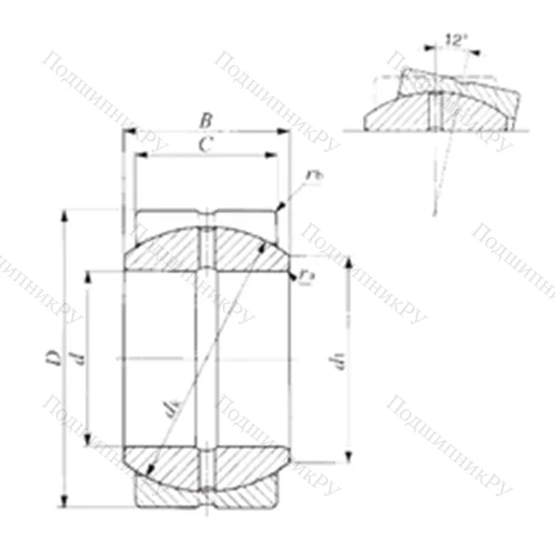 Подшипник скольжения сферический SBB 24
