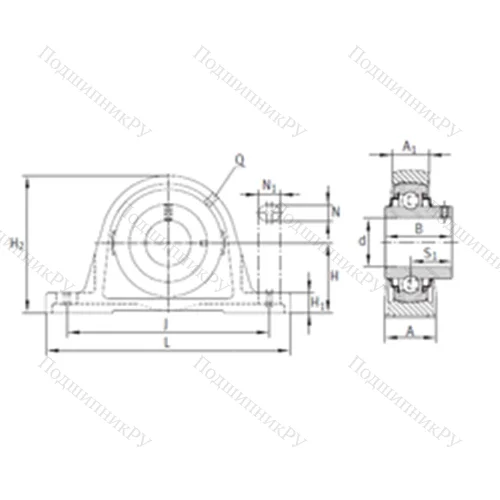Подшипниковый узел шариковый радиальный RASEY 65-214