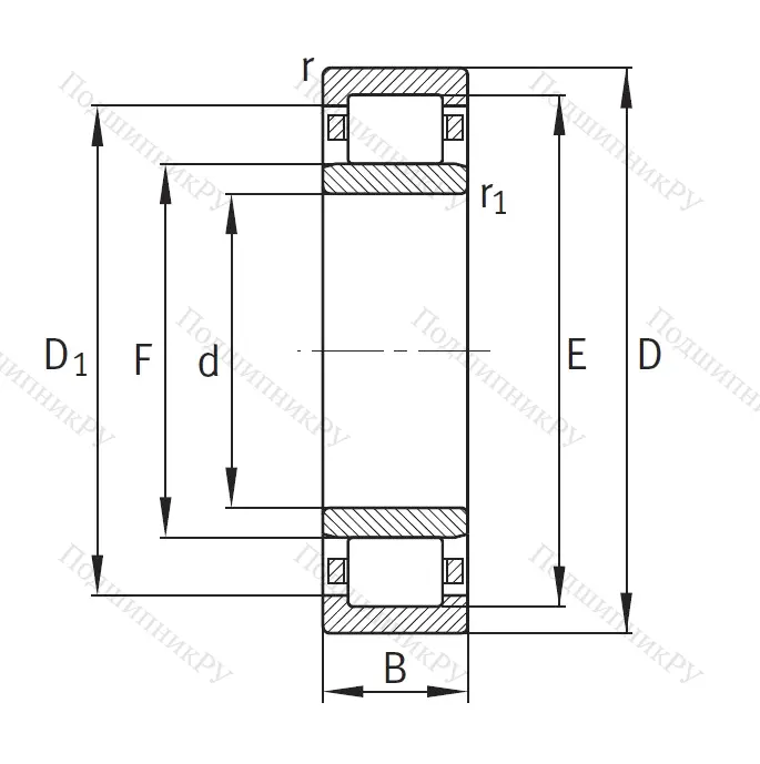 Роликовый цилиндрический подшипник NU 217 EMC 3