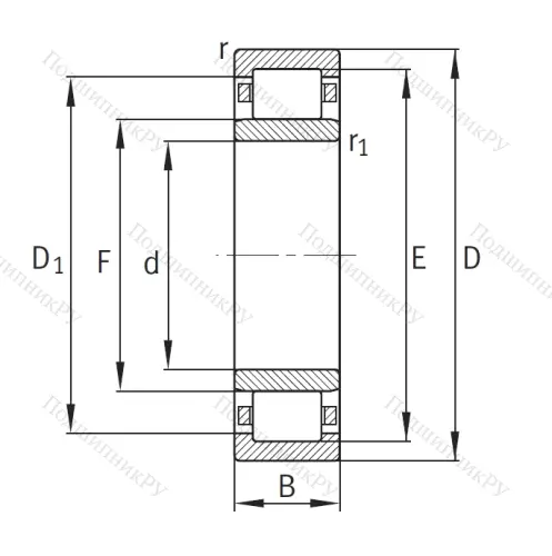 Роликовый цилиндрический подшипник NU 2213 E XL TVP 2 от производителя  FAG