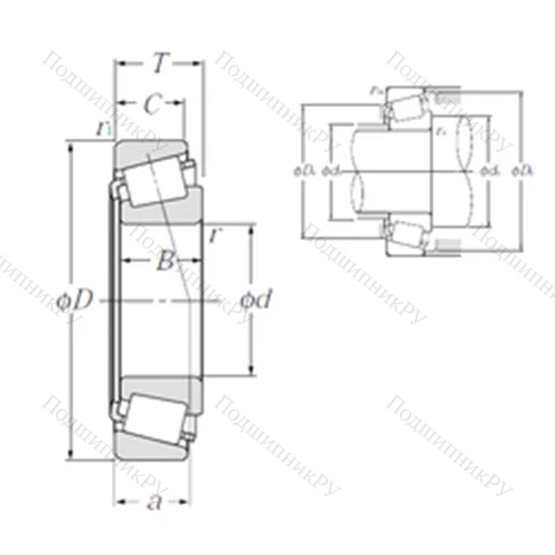 Подшипник роликовый радиально-упорный 4T-L 44649/L 44610 от производителя  NTN