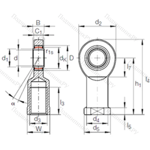 Подшипник скольжения сферический GIR 50 UK-2RS