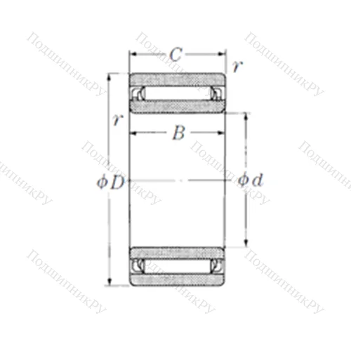 Подшипник игольчатый радиальный NAF 203517