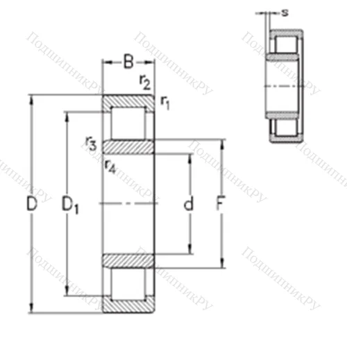 Подшипник роликовый радиальный NU 2222-E-MA 6