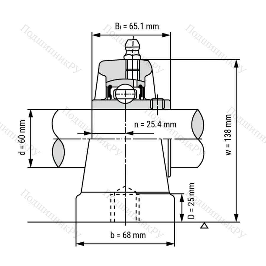 Подшипниковый узел UCPA 212 - Вал: 60 мм