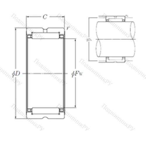 Подшипник игольчатый радиальный MR 486028