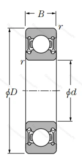 Однорядный шариковый подшипник 6315 LLU CM