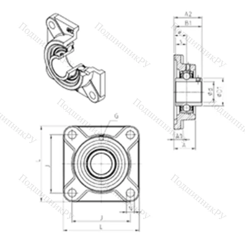 Подшипниковый узел шариковый радиальный UCF 208 от производителя  SNR