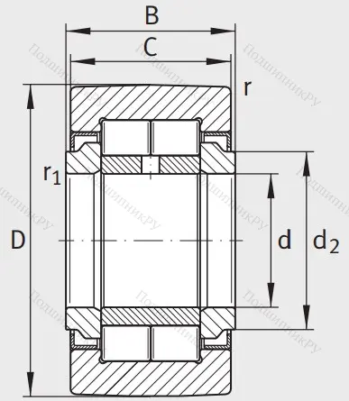 Игольчатый подшипник NUTR 2562 A от производителя  INA